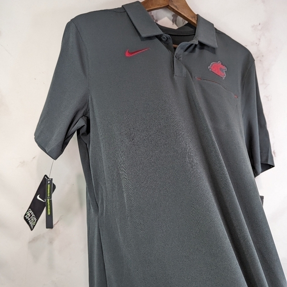 Washington State Cougars Shirt Men Small Polo Gray Short Sleeve Nike Dri Fit WSU - Picture 8 of 11
